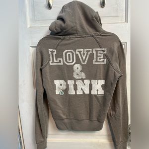 Gray Pink hoodie full zip